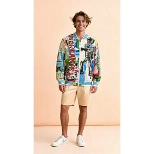 Members Only Multicolor Graphic Bomber Jacket
